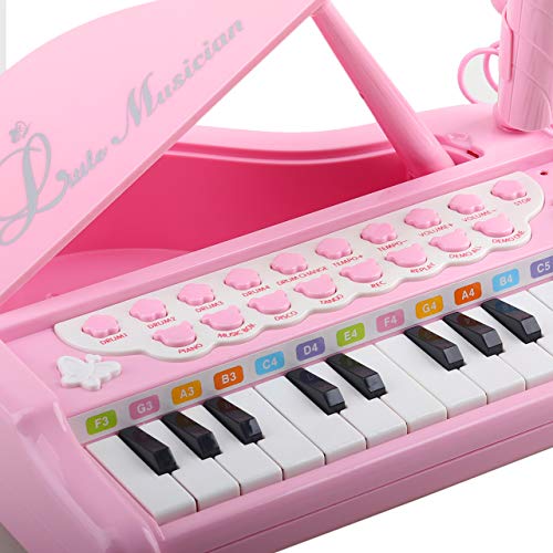 Amy&Benton Kinderpiano met Microfoon, 24 Keys Multifunctioneel Keyboard, Educatief Muzikaal Speelgoed, Verjaardagscadeau voor Meisje vanaf 1 2 3 Jaar - Image 6