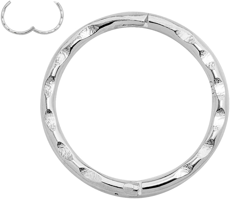 365 SLEEPERS 925 Solid Sterling Silver Australian Made 8mm - 14mm Faceted Hinged Sleeper Earrings Nose Lip Septum Tragus Hoop Segment Ring Nickel Free Hypoallergenic