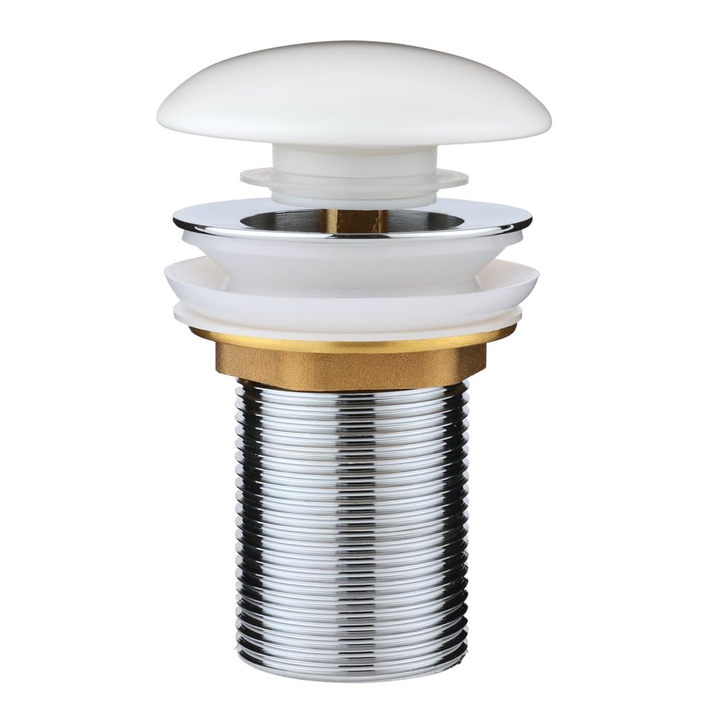 Milano Chalk Elements Push Button Unslotted Bathroom Basin Sink Waste