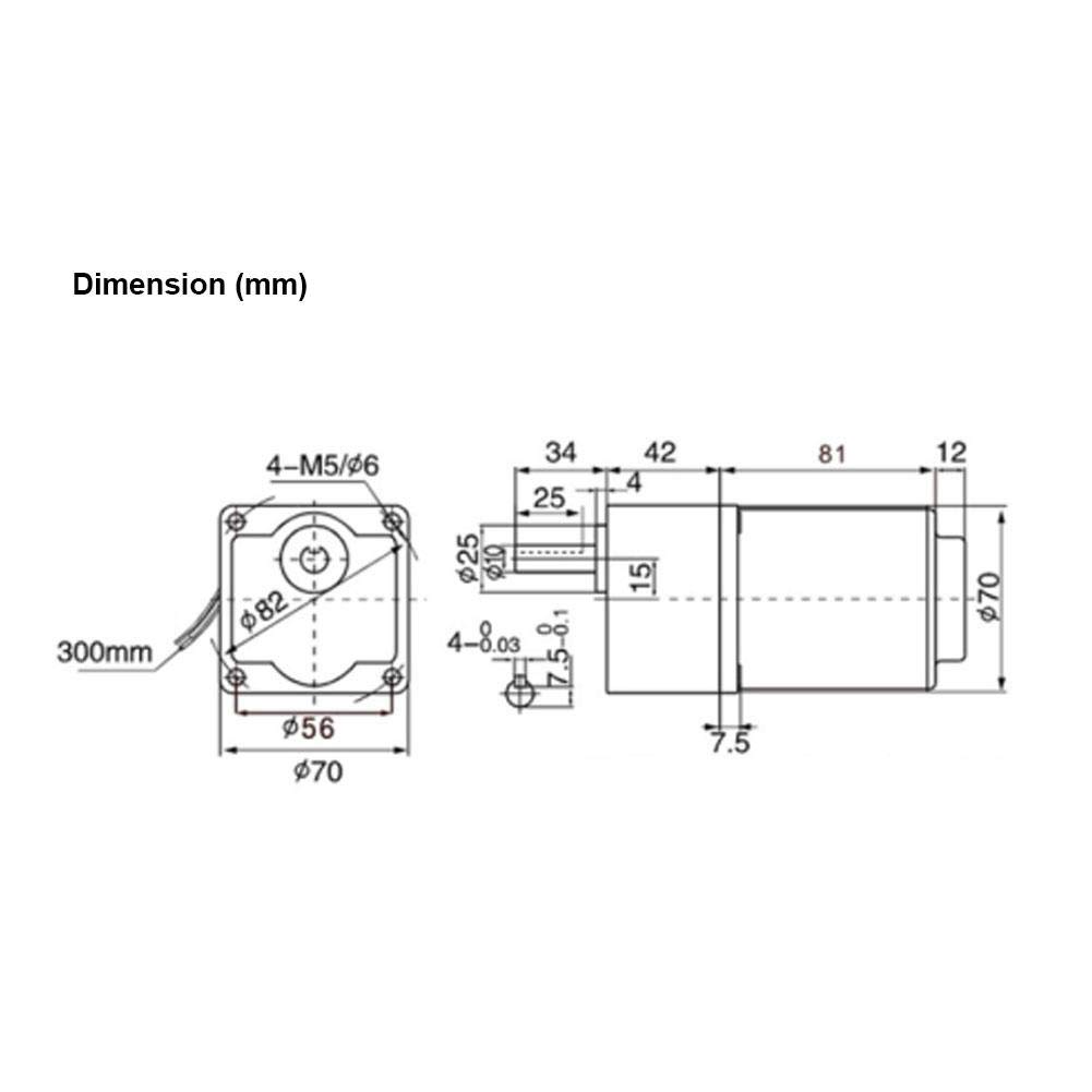 Bewinner Motor de Engranaje Reversible M315-402 AC 220V, Motor asíncrono monofásico 10K / 20K / 50K / 100K, 4 Polos Motor eléctrico Reversible de Velocidad Ajustable de 15 vatios(10K)