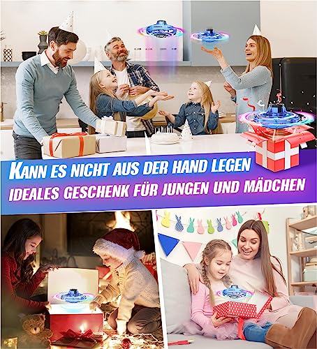 Zookao Fliegender Ball Mini Drohne, Flying Spinner mit LED Lichtern UFO Drohne Coole Sachen Spielzeug Weihnachts- und Geburtstagsgeschenke für Jungen, Mädchen und Teenager ab 8 9 10+ Jahren