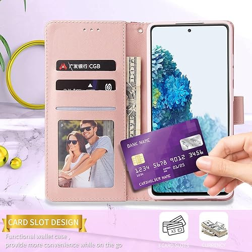 Image of ClickCase Marble Series Faux Leather Back Case Card Holder Wallet with Magnetic Closure Flip Cover for iPhone 15 Plus (Wine Purple)