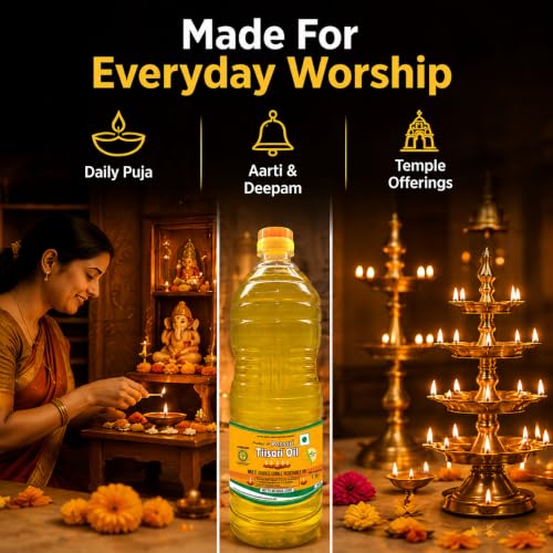 Image of Pansari Tiisari Til Oil 1000ml | Special Deepam Oil for Puja, Rituals & Festivals | Long-Lasting Aroma