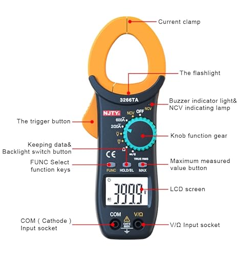 Owuyuxi Digital Multimeter Tester, True Rms 2000 Counts, Voltage Tester,Electrical Tester,Circuit Tester,Clamp Meter,Amp Meter,Volt Meter #TOP6