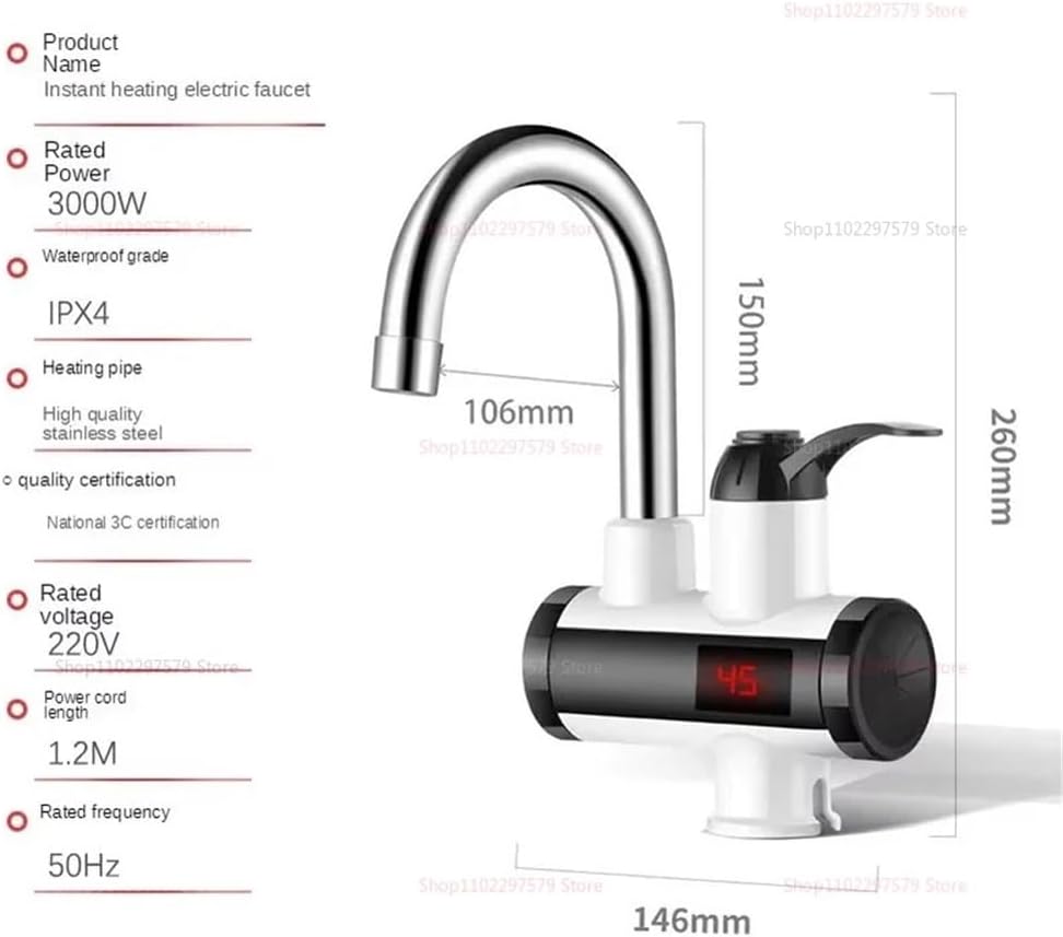 220V 3000W Instant Hot Water Heater Faucet Tankless Electric Tap w