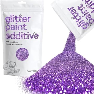 Hemway Glitter Paint Additive - Purple | 100g Metallic Flakes for Adding Sparkle to Paints & Wood Varnish | Add to Emulsion, Acrylic & Latex for Indoor Sparkly Walls