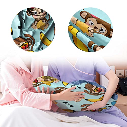 Image of Cartoon Monkey Newborn Swaddle Blankets with Hat Sets,Newborn Receiving Blanket for Boy Girl,Swaddle Sack Shower One Size