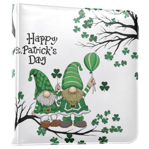 Álbum de Fotos Autoadhesivo DIY Scrapbook Shamrock Leaf Gnomes Día de San Patricio 3 Anillos Álbum de Fotos 40 Páginas 8x10 para Recuerdos miniatura 1