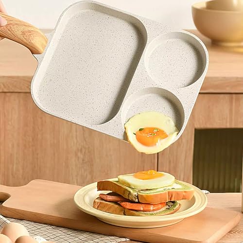 Poêle de friture sans bâton polyvalente à triple compartiment pour cuisson saine