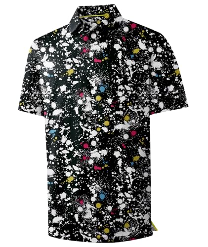 Amazon.com: ZITY Mens Golf Shirts Short Sleeve Print Patterns