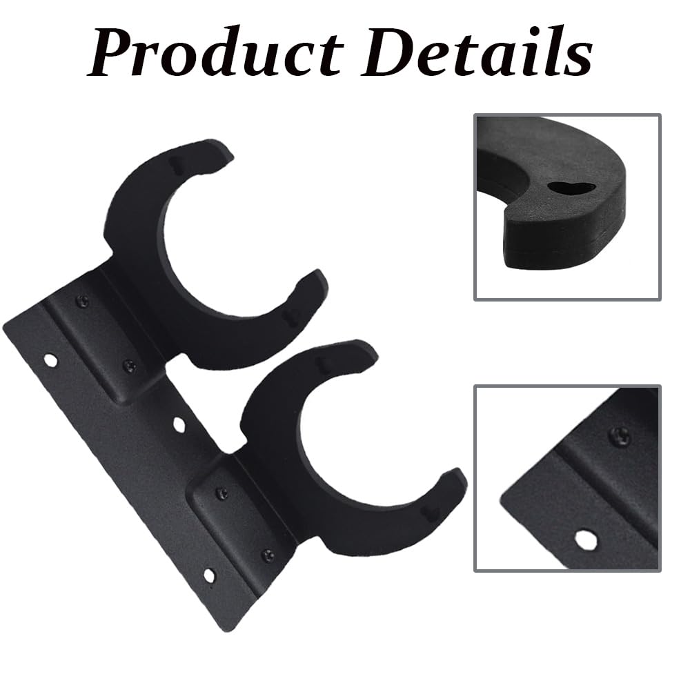 Microphone Holder, Wireless Microphone Wall Mount Stand Mic Clip Holder with Screws, Black - Image 3