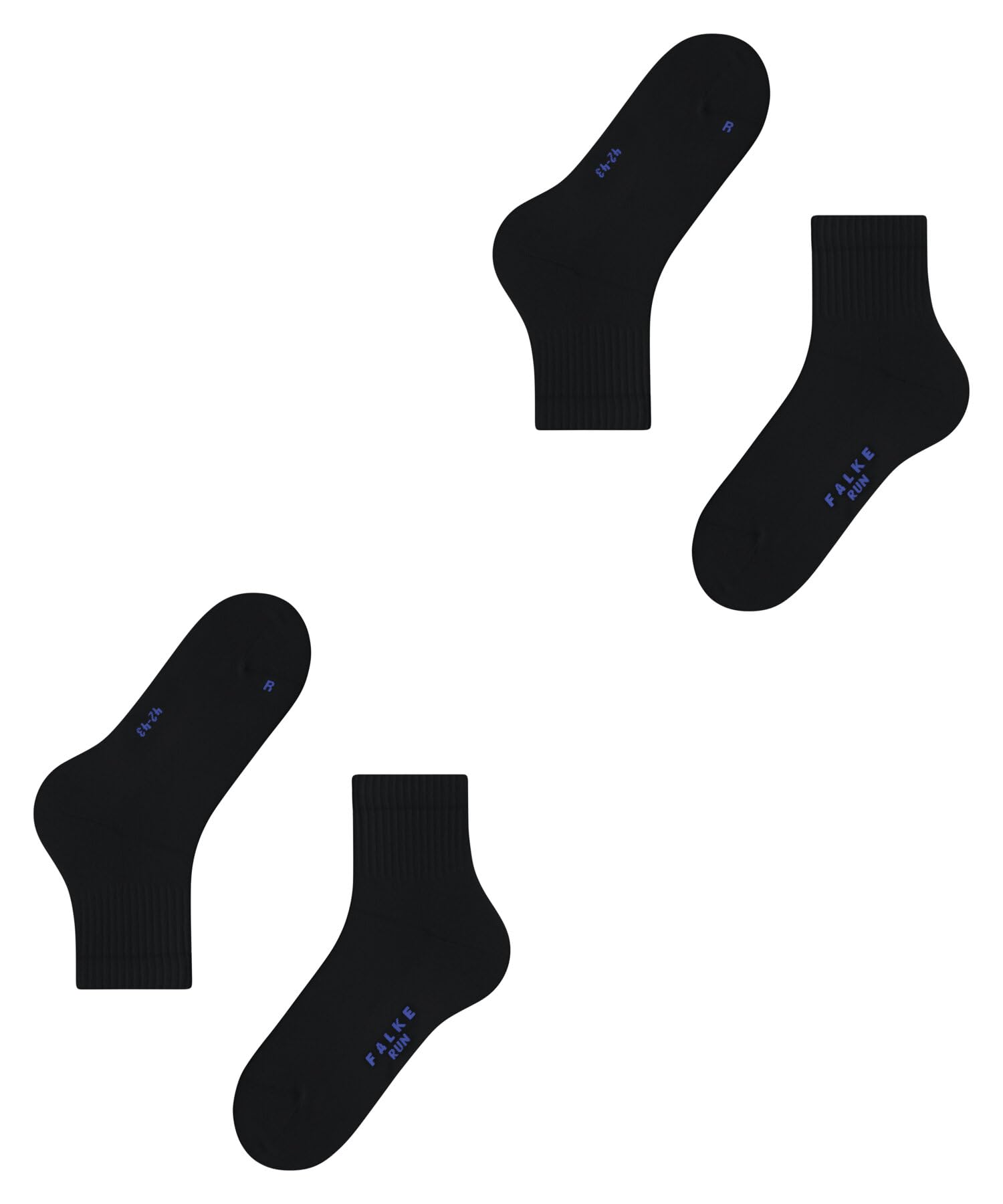 FALKE unisex adulto Run 2-Pack calcetines tobilleros transpirables secado rápido sostenibles algodón suelas reforzadas ideales para outfits deportivos informales multipack 2 pares