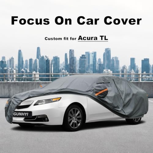 Image of GUNHYI Premium Car Cover Custom Fit Acura TL, 16 Layers Heavy Duty Car Cover Waterproof All Weather with Zipper Door for Sun Rain Snow Dust Uv Protection