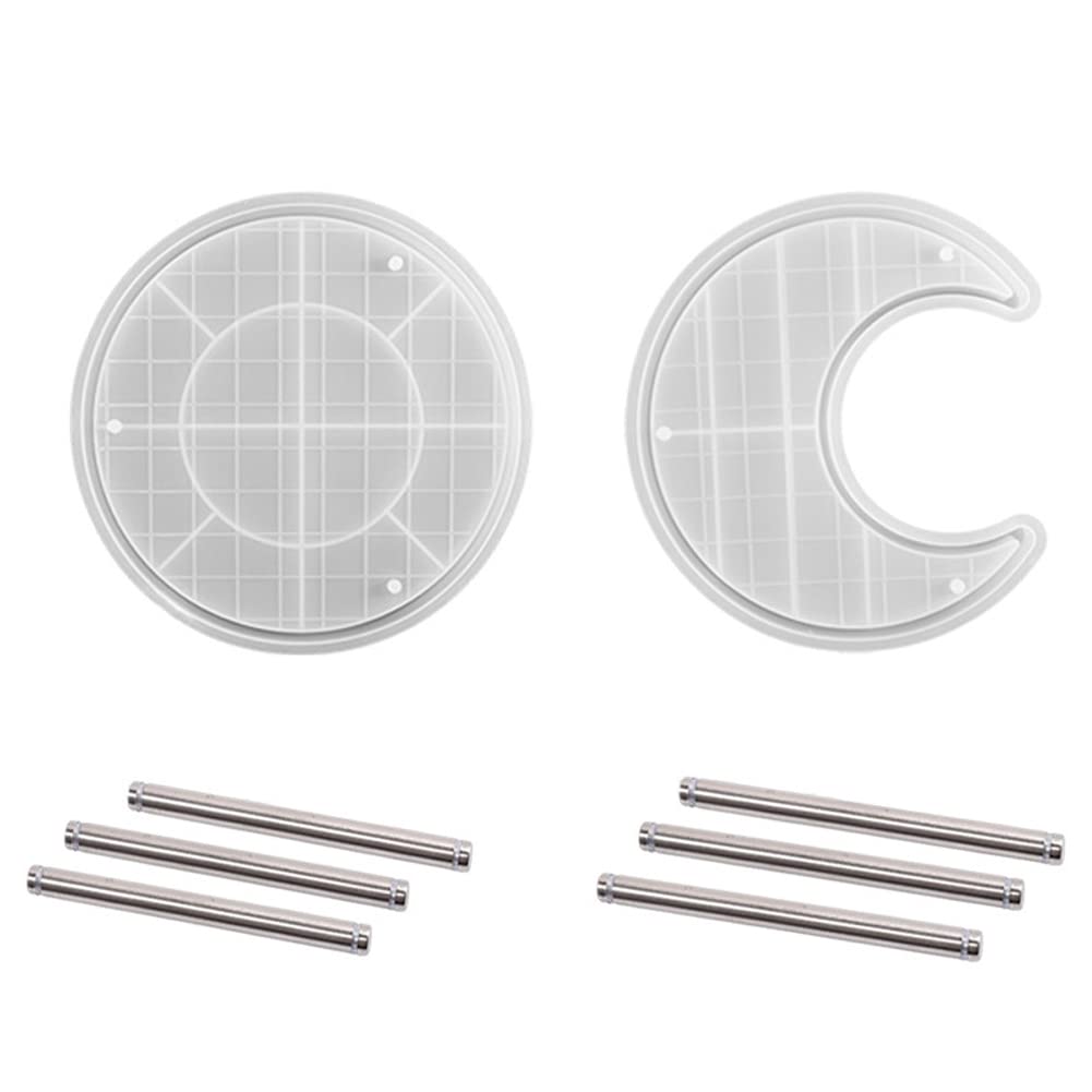URFEDA Stampo in resina epossidica, stampo in silicone, stampo in resina a forma di luna, contenitore in silicone, stampo per colata in resina, vassoio per gioielli fai da te, organizzatore