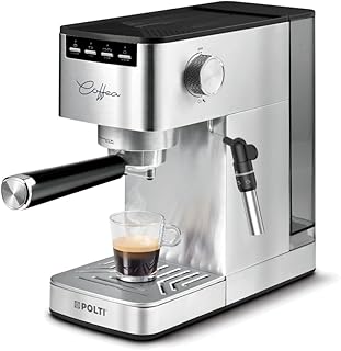 Polti Coffea P10S, Manual Espresso and Cappuccino Coffee Machine, Compatible with Ground Coffee and 44 mm E.S.E. Pods, Mil…