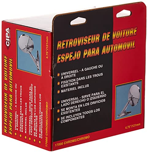 Cipa 17000 Universal Round Chrome Car Side Mirror Bright, 4.25 - Inch #TOP3