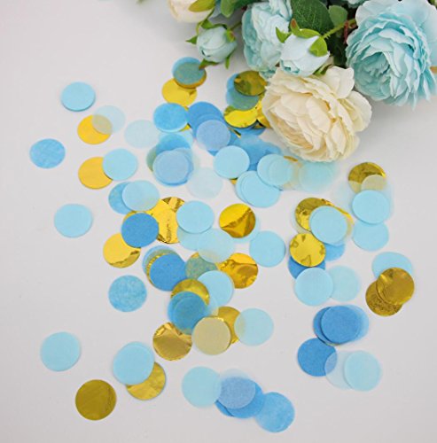Mybbshower Metallic Gold Blue Wedding Paper Confetti Boy Birthday Baby Shower Party Decorations 5000 Plus #TOP1