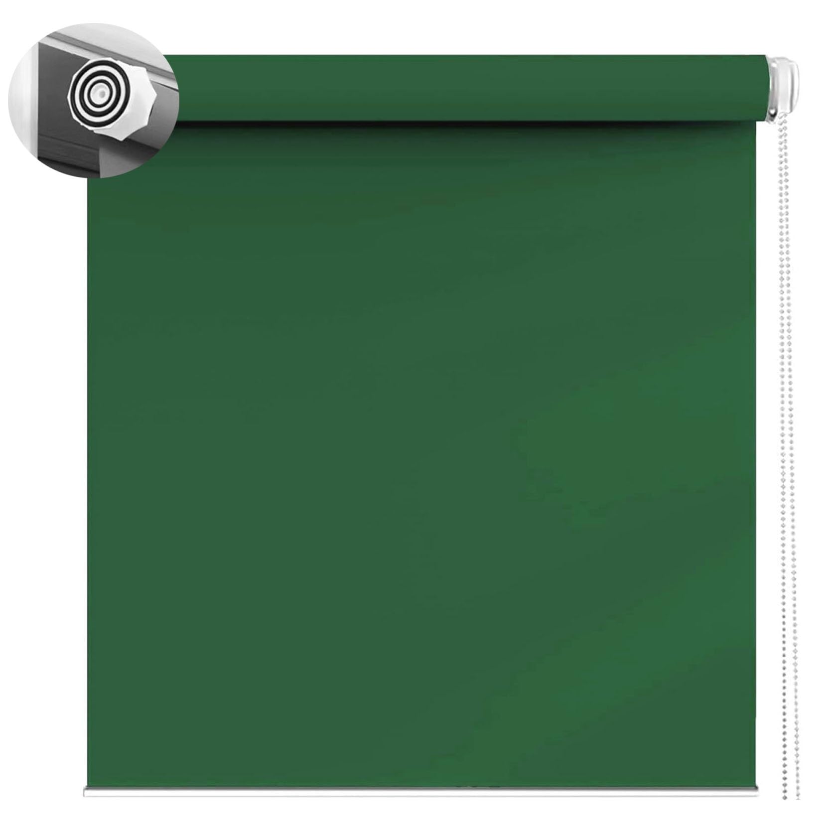 Window Shades 30 x 130 cm Privacy Protection Easy to Install, Blind Window Roller Easy Fit Fittings Included for Any Window, Loft, Dark Green — image 1