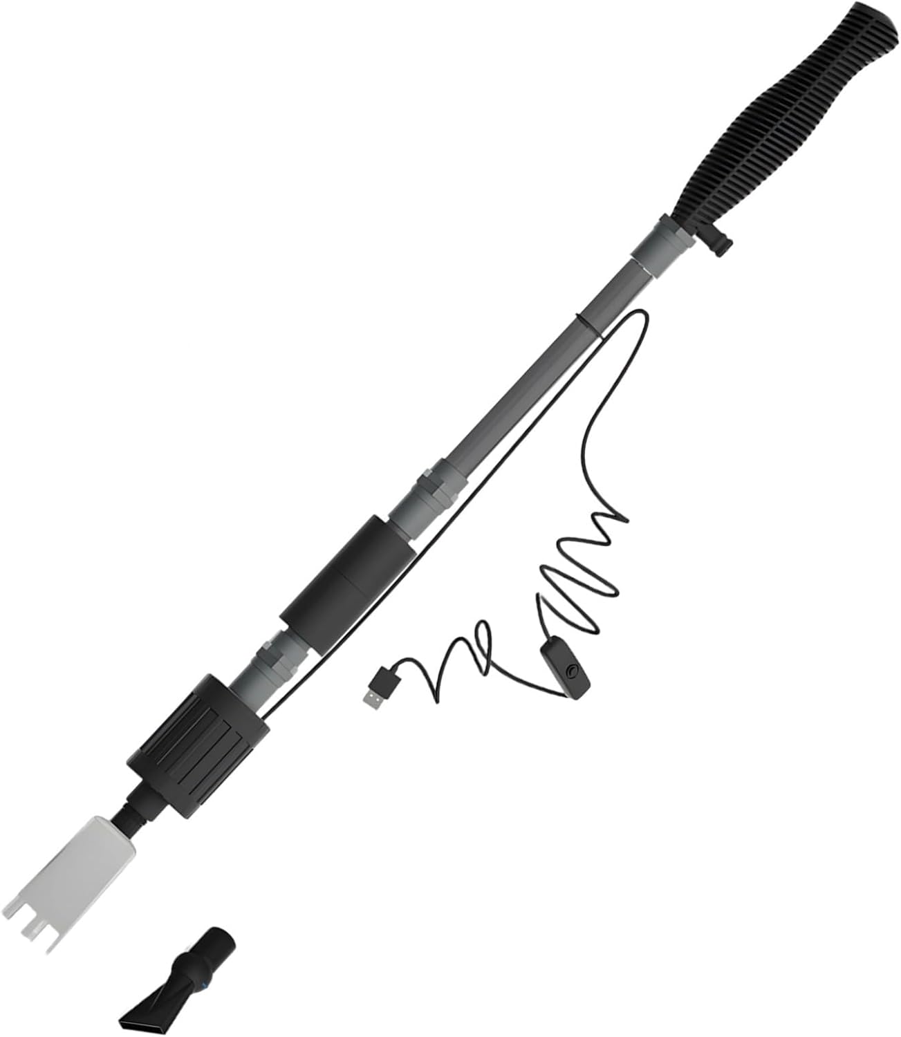 Automatic Electric Aquarium Water Changer, 2-in-1 USB-Powered Gravel Cleaner Sand Washer, Debris Vacuum with 4.9 Ft Drain Pipe, Brushless Motor, Adjustable Pole