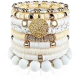 CATCHY & CRAFTY Bracelet Heishi Stretch Stackable Layering Beaded Colorful Bracelets Women Boho Frie