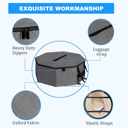 SHWWQUE Hat Storage Box,Hat Boxes for Women Storage,Cowboy Hats Holder for Travel,Wide Brims Hat Carrier Case,Stuffed Animal Toy Organizer,Hat Box Closet Organizers and Storage,Hat Boxes for Men by SHWWQUE - Image 3