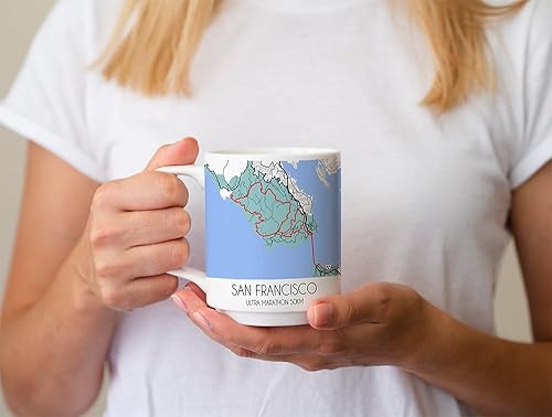 Miniatura 461 de TJ Originals Marine Corps Trail - Taza de café de cerámica de 11 onzas, regalos motivacionales para hombres, recuerdo de camino de maratón, regalo