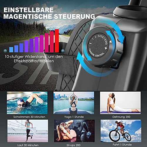 HIROLLOP Rudergeräte, Rudergerät für zuhause mit 10 Stufen Magnetbremssystem, leises & wartungsfreies kugelgelagerter… – Bild 5