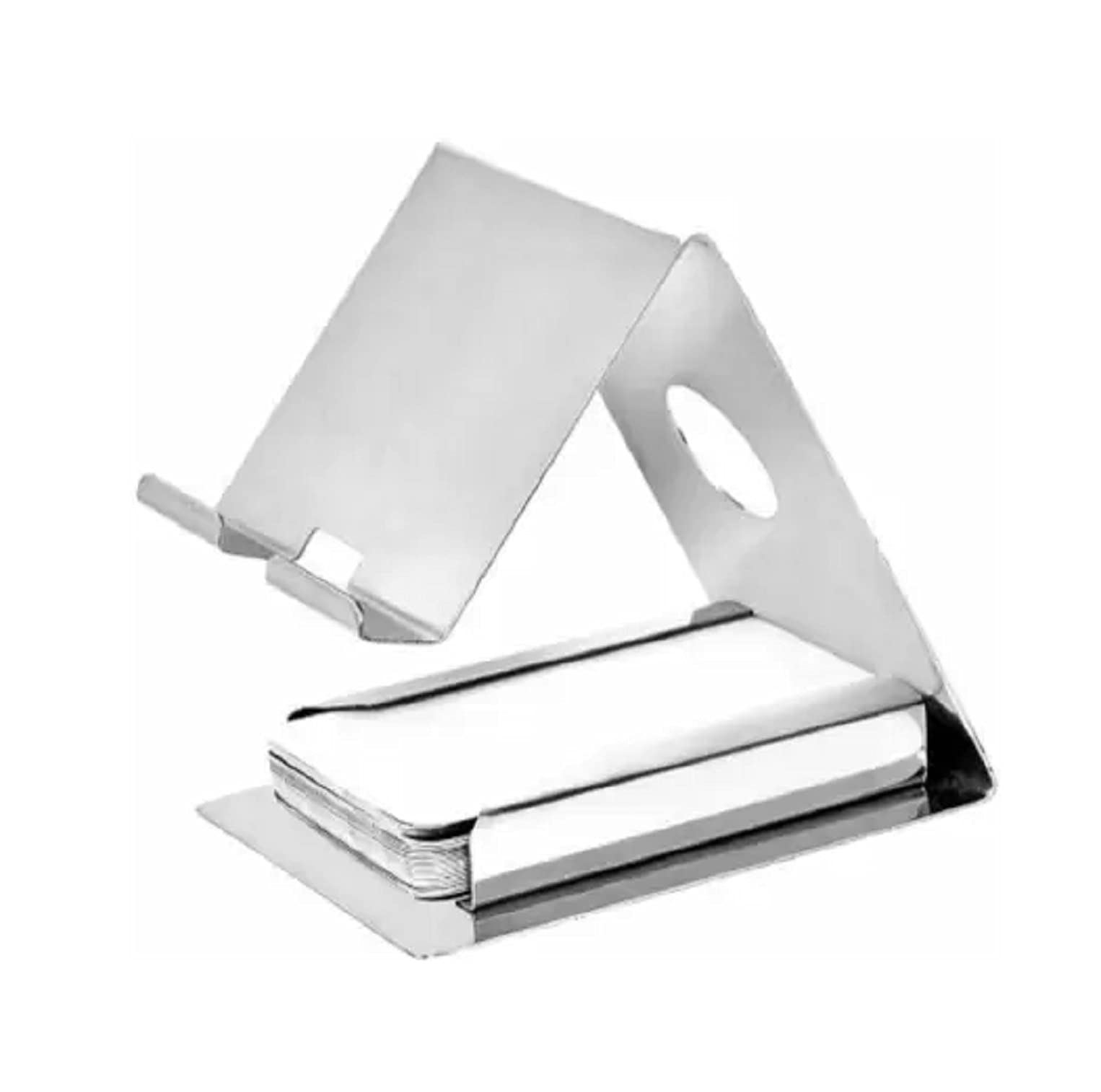 AUGEN by VisionsIndia Desktop Cell Phone Stand Tablet Stand, Aluminum Stand Holder for Mobile Phone & Tablet with Visiting Card Holder (Mirror Silver) (B09C1ZYTDX) Amazon Price History, Amazon Price Tracker