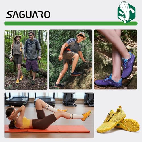Miniatura 7 de Saguaro Mujere Barefoot Trail Running Shoes Hombre Zapatos Descalzos Para Exterior Interior Amarillo 39 Eu