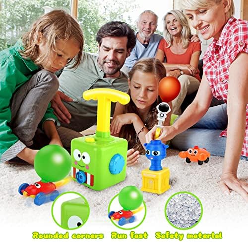 Balloon Powered Car with Launch Pad Toy for Kids Air Inertial Balloon Pump Cars Racer Creative Vehicle Toy for Children Best Toys Gift for Kids