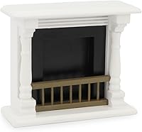 Vista 7 de Dollhou - Chimenea a escala 1/12, muebles de madera en miniatura, estilo europeo, chimenea con envolvente, mini casa, accesorios de decoración