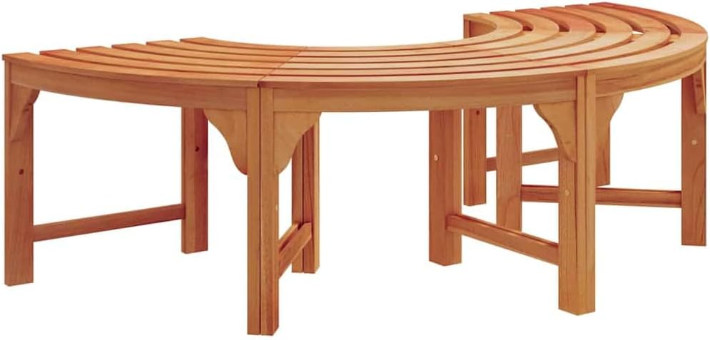 Tree Bench Brown 160 x 160 x 45cm Solid Eucalyptus Wood,Modern Tree Bench Stylish & Functional Outdoor Furniture with Eucalyptus Wood Construction, for Garden or Terrace Patio Furniture