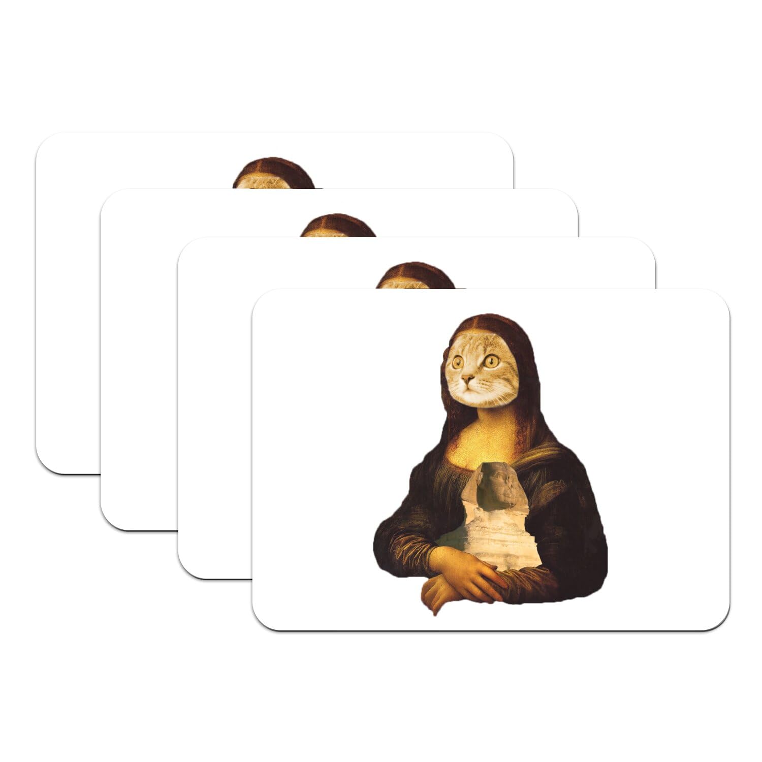 Set de table chat Joconde blanc pour des dîners uniques