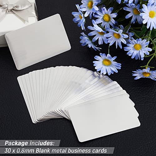 30 Pieces 304 Stainless Steel Metal Business Cards Blank Steel Laser Engraving Stainless Cards for House Office Customer DIY Gift Plate, 86 x 54 mm(0.8mm Thickness) by Yunsailing - Image 3