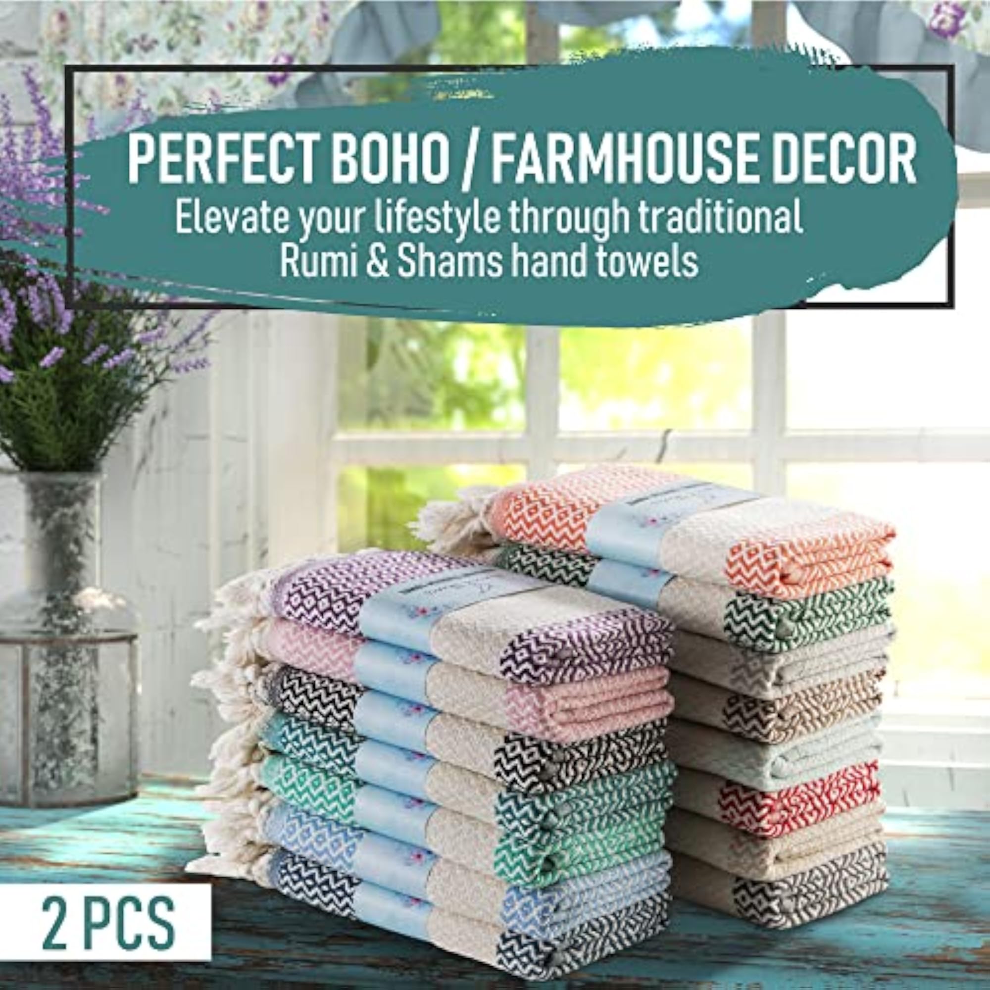 Turkish Hand Towels Set of 2, Decorative Gifts