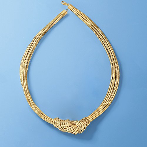 Ross-Simons Italian Flex Knot Necklace With 18kt Gold Over Sterling Clasp4