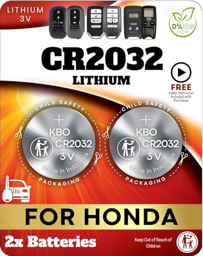 Key Fob Battery Replacement for Honda – CR2032 (2 Pack) – Fits Civic, Accord, CRV, Pilot, Odyssey, HRV, Fit, Passport, Ridgeline, Crosstour, Insight, Clarity, CR-Z – Smart Remote – Fitment Guide