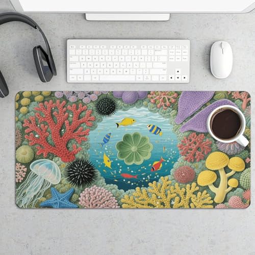 Coral Reef Desk Mat Fashion Large Mouse Mat Non-Slip Rubber miniatura 5