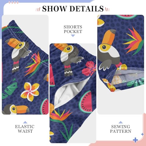 ZZKKO Tropical Toucan Pineapple Flower Boys Pants for Kids Jogger Pants with Pockets S-XL4