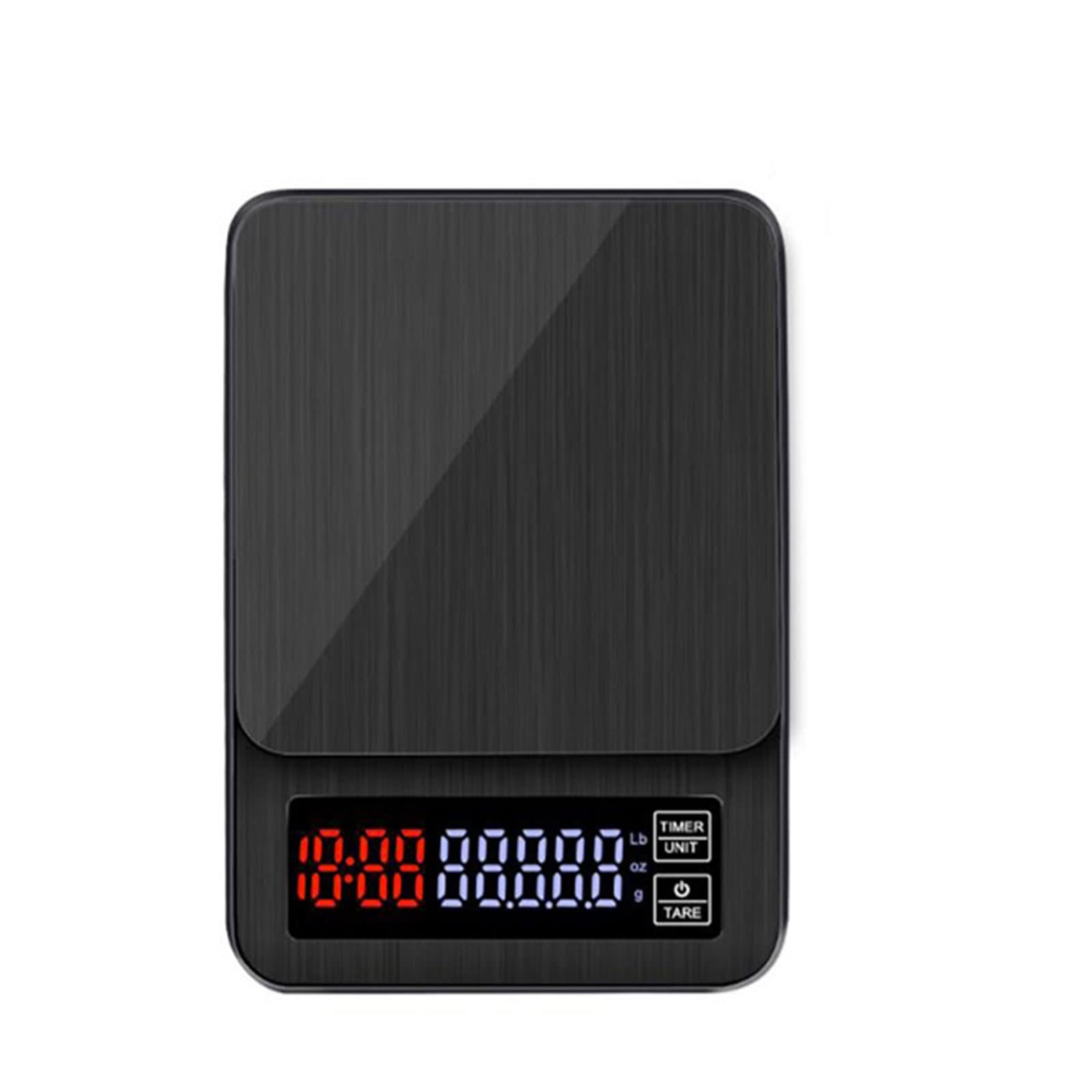 JINGYAN Kitchen Scale LCD Digital Weight Coffee Scales Portable Mini Balance Electronic Timer Kitchen Food Scale Black