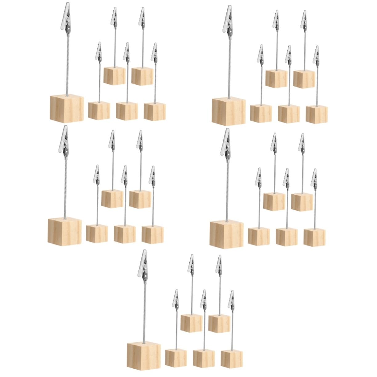 Ciieeo 5sets Tabletop Message Clips Versatile Card Holders for Memo Display Rustic Design for Office Home and Events Easy to Use and Stylish Decor 6pcs*5