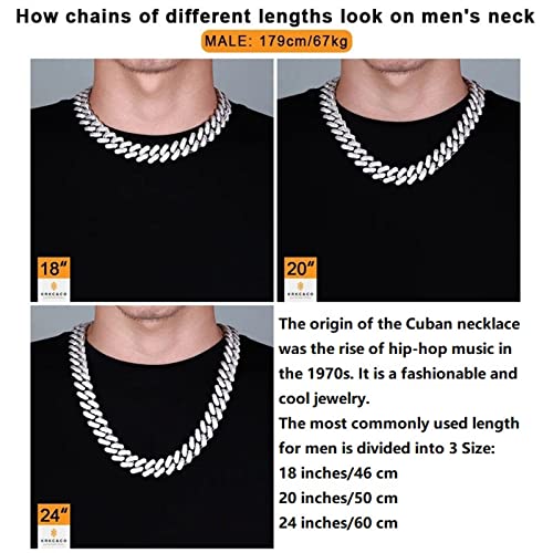 Xikui Diamond Byzantine Necklace, Silver/Gold Plated Bling Cuban Byzantine Chain For Men, 13Mm Iced Out Chain Hip Hop Jewelry，8"/18"/20"/24" (18 Inch, Silver) #TOP6