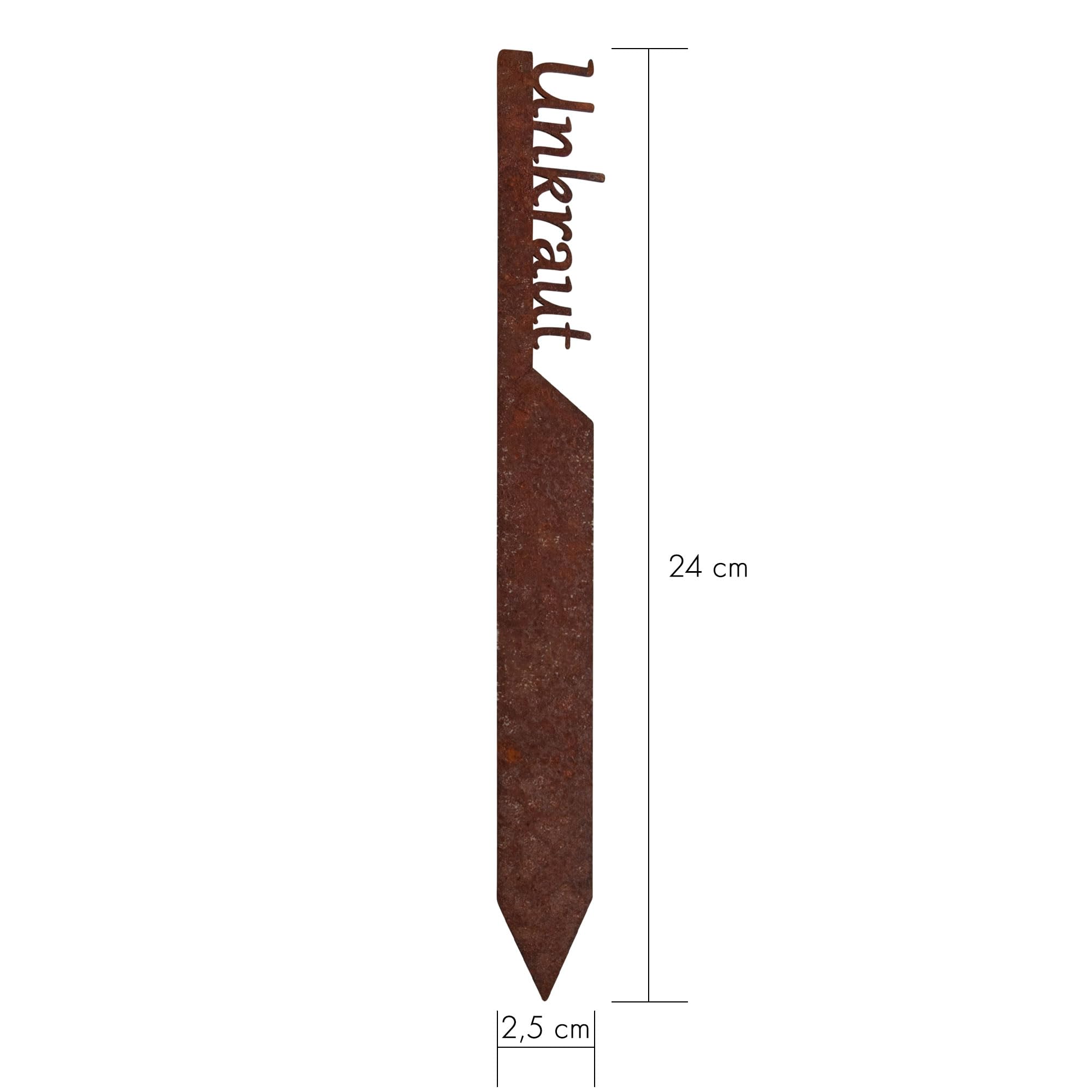 EXTRAVAGANT Garden Stake, Weatherproof Metal Steel Rust Patina Plant Signs, 240 mm x 25 mm, Made in Germany - Image 3
