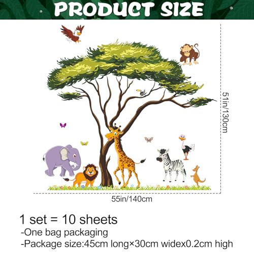 Vinilos Decorativos de Animales Safari 10 Hojas 12x18 in miniatura 2