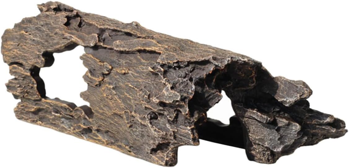 Toyvian Aquarium Landscape Decor Realistic Resin Trunk Stump for Fish Tanks Lightweight Compact Design for Underwater Decor Enhances Fish Habitat with Natural Look