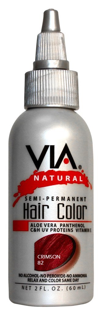 Semi- Permanent Hair Color 2 Oz Crimson #82 by Via Natural