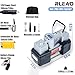 Rleao Automatic Portable Tire Inflator for Car Air Compressor Pump with Memory Setting and Auto Shut-off 150PSI 12V DC Double Cylinder with Basic Tools for Pickup Truck, SUV, Sedan, Crossover, Minivan