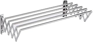 Space Saving Wall Mounted Folding Clothes Drying Rack Hanger Towel Rack Extendable and Fashionable Star of Light
