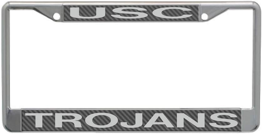 USC Trojans Metal License Plate Frame - Carbon Fiber