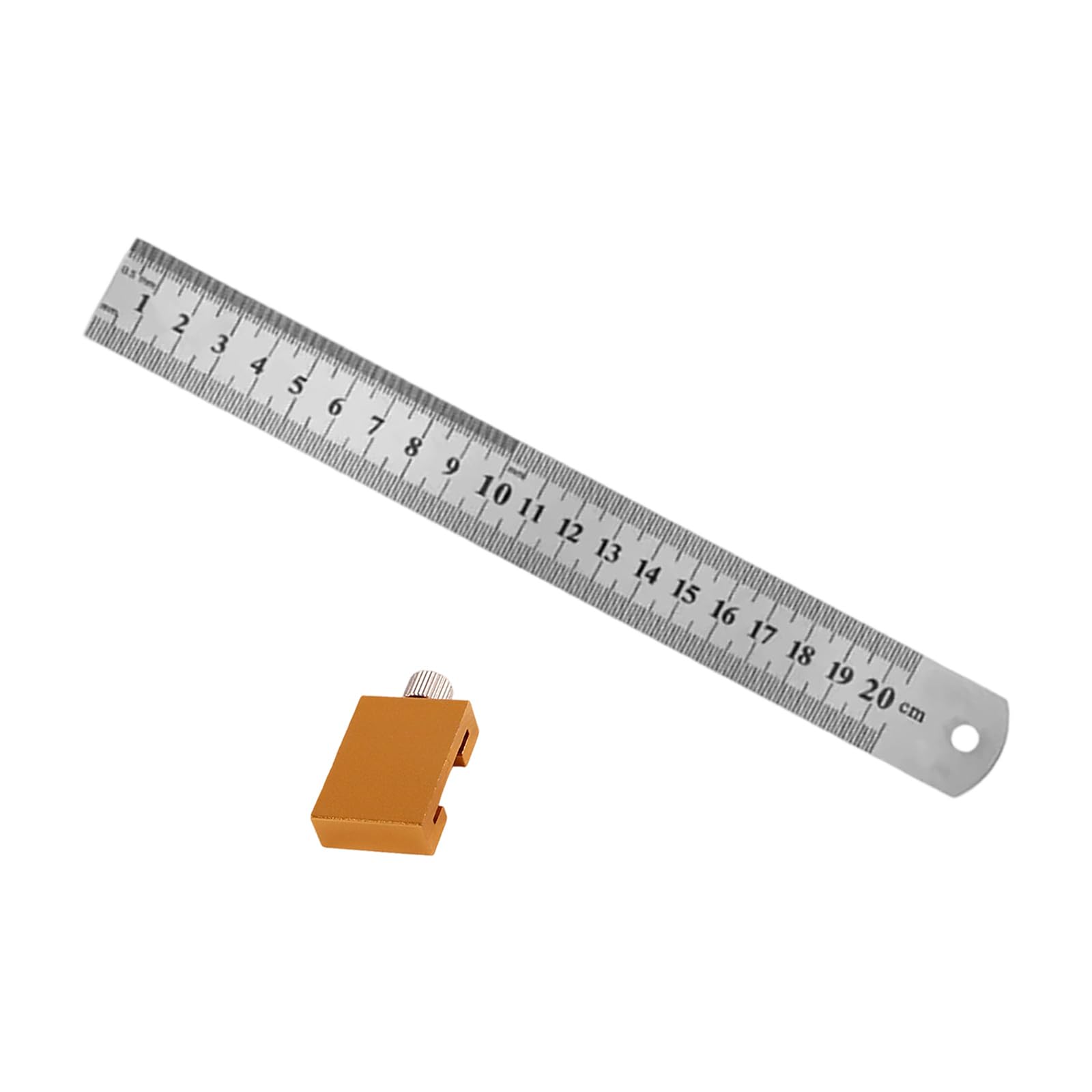 Professional Woodworking Scale with Alignment Block Aluminum Marking Ruler for Enhances Accuracy in Woodcraft Tasks Furniture Making Measurement Tool